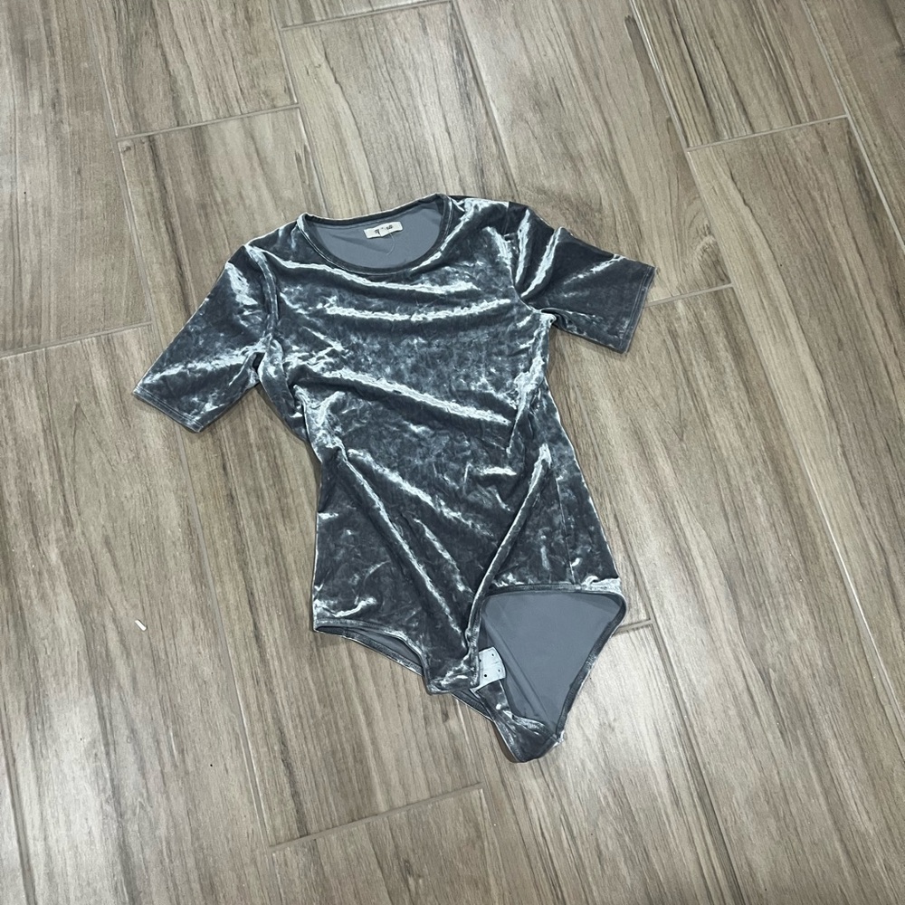 Madewell Silver Velvet Top